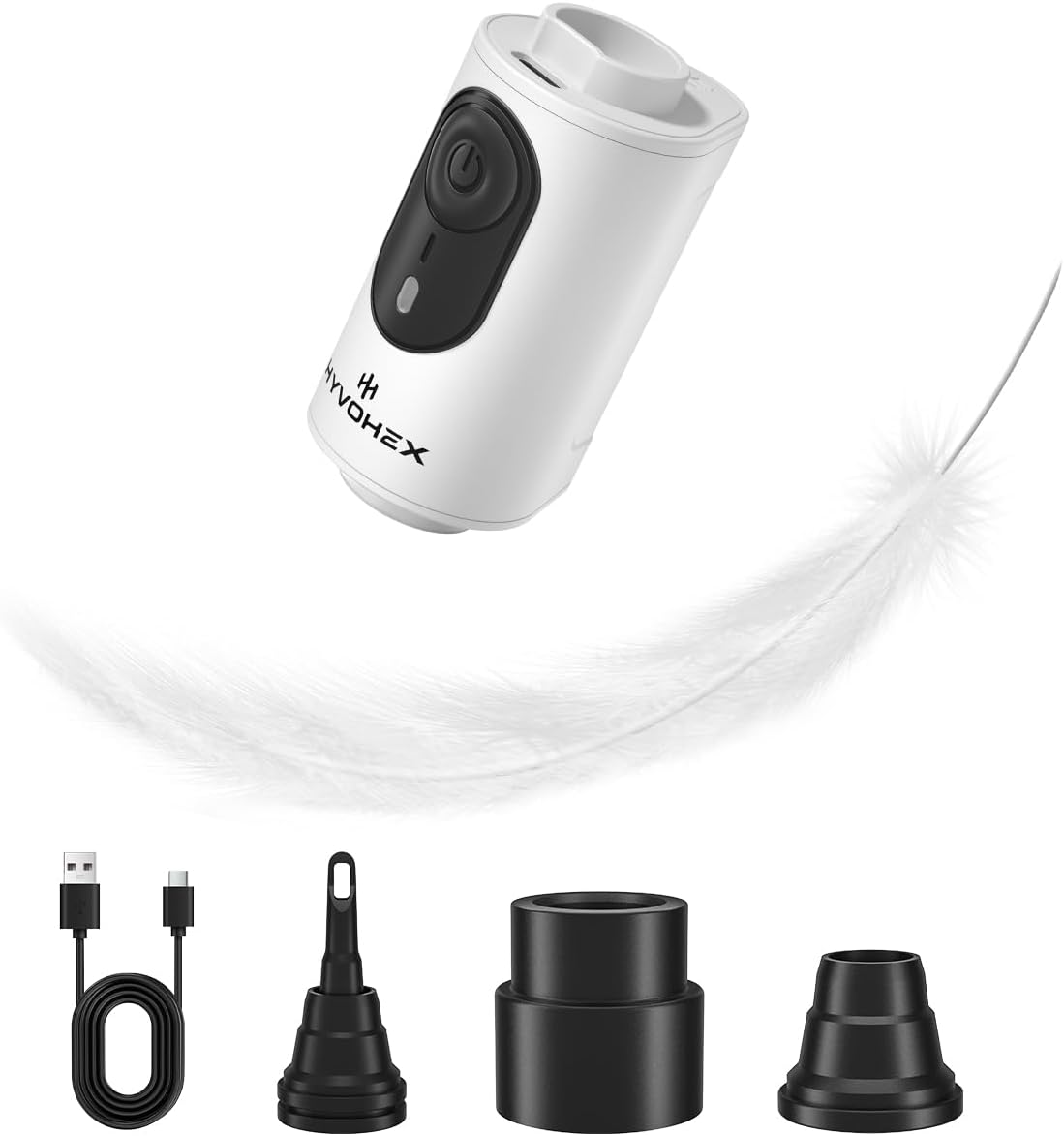 Skiennix Portable Air Pump - Ultra-Fast Mini Electric Inflator/Deflator for Camping & Pool Floats | 2oz Rechargeable