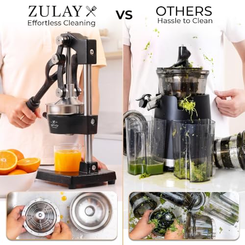 Cast Iron Citrus Juicer - Manual Orange Lemon Lime Squeezer, Black, 5-Inch Bowl