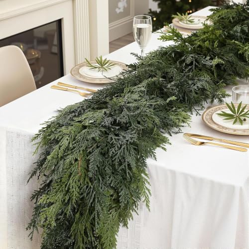 SHareconn 12FT Artificial Christmas Cedar Garland Decoration,