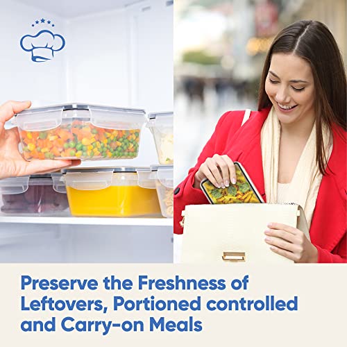 Food Storage Containers Set - Pack of 16 Clear Airtight Canisters for Pantry and Kitchen Organization