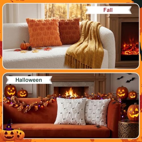 Moukeren 18Pcs Holiday Pillow Covers 18x18 in Seasonals Set – 4 Seasons, 3D Patterns