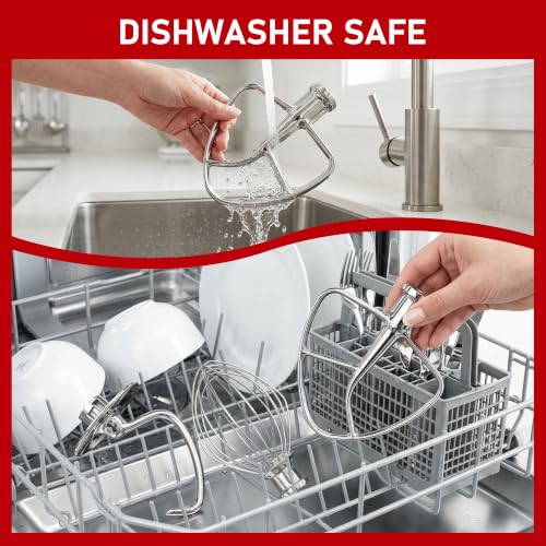3-Piece Stainless Steel Stand Mixer Attachments Set for KitchenAid