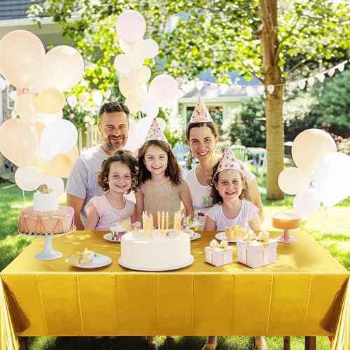 3pcs Gold Foil Metallic Tablecloth Shiny Party Table Cloth 54 * 72 Disposable Rectangle Decoration for Thanksgiving Christmas Graduation Birthday Party