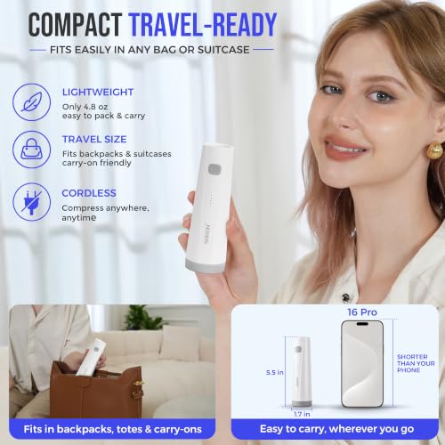 SORON Vacuum Seal Bags for Clothing Travel with Pump, Storage