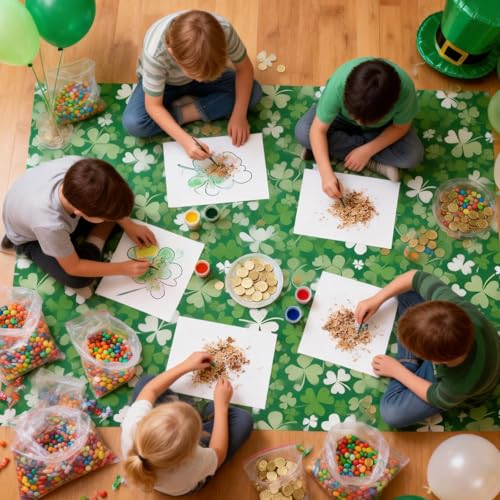 2 Pack St. Patrick's Day Tablecloth Disposable Plastic 54x108'' Table