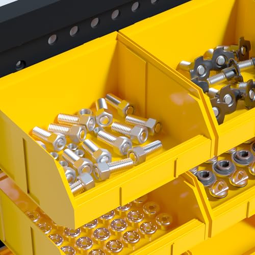 Plastic Wall Mounted Storage Bins Set - 30pcs Garage Organizer for Screws Nuts Bolts