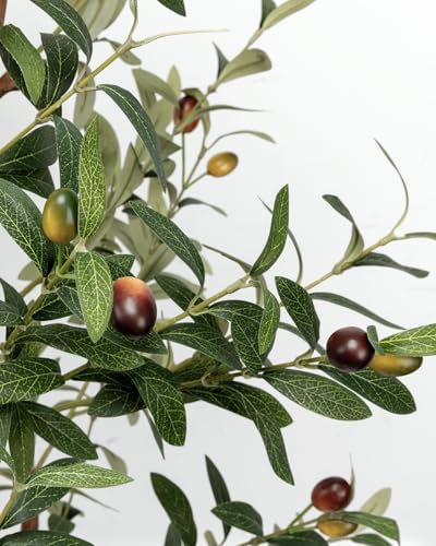 LuceAlberi 5ft 6in Artificial Olive Tree - Realistic Faux Indoor Plant with Pot & Basket