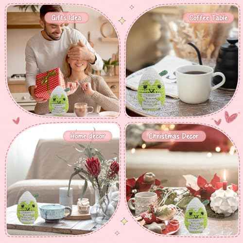 Positive Vibes Crochet Matcha Pal - Uplifting Affirmation Gift for Women,Bestie & Coworkers,Inspirational Christmas Stocking Stuffer