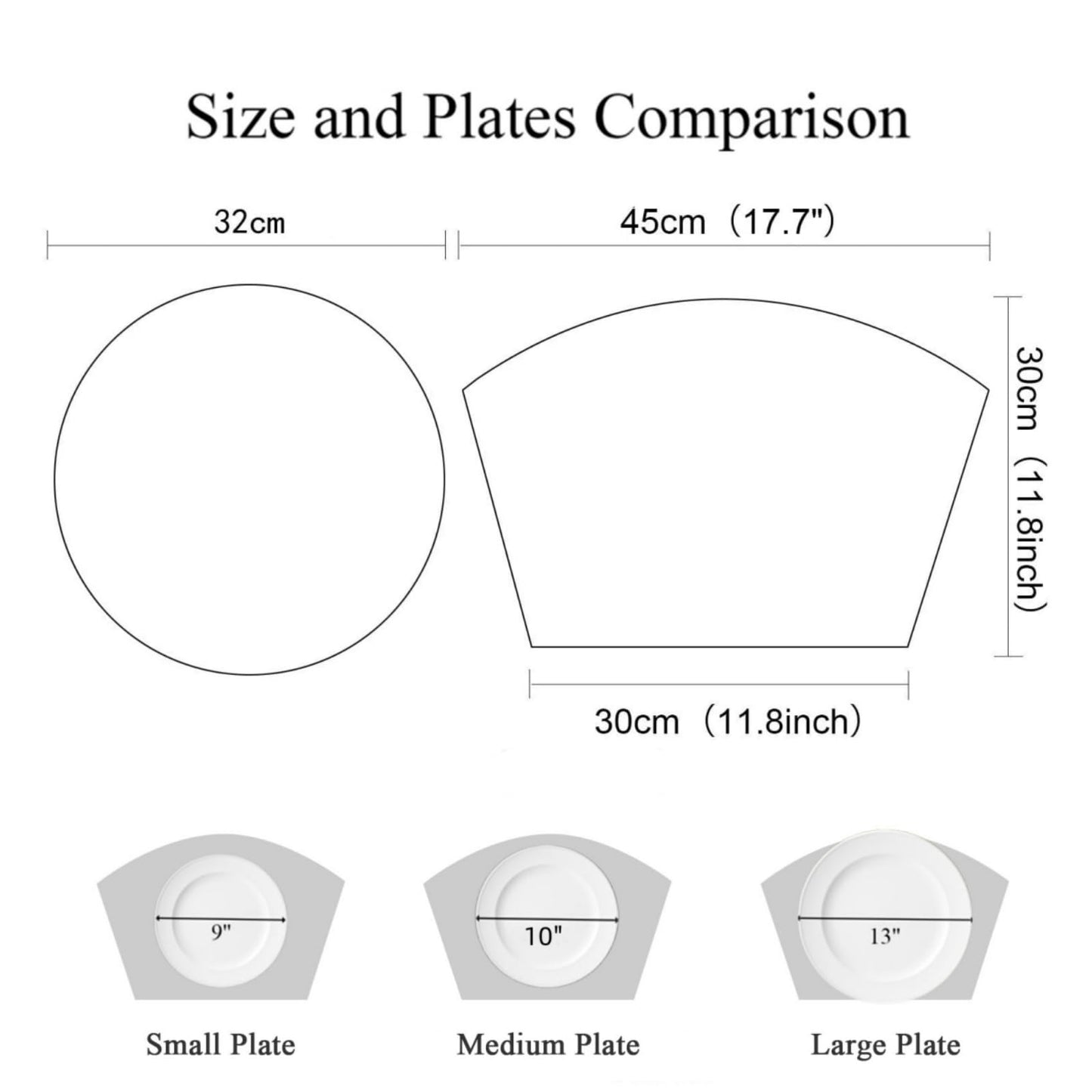 SHACOS Small Round Table Placemats Set of 5 Woven Vinyl Wedge Placemats with Centerpiece Round Table Mats Heat Resistant Wipe Clean (5, Tan)
