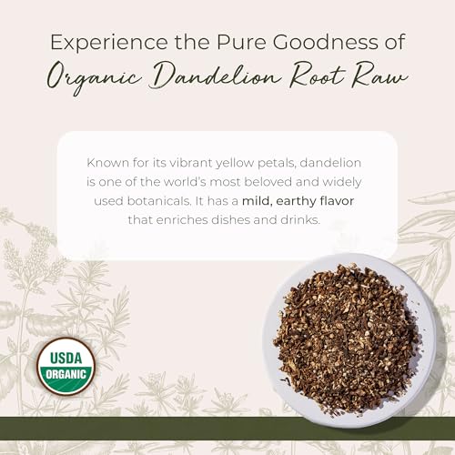 Starwest Botanicals Organic Raw Dandelion Root 1lb Bag - Non-GMO, Kosher, Loose Leaf Tea & Herb