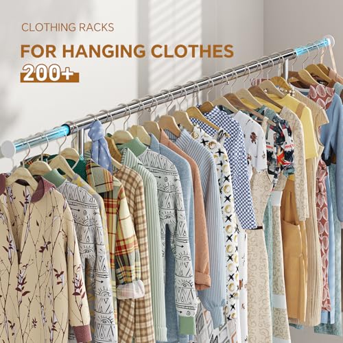 Simple Trending Heavy Duty Extendable Garment Clothes Rack 18"D x 60.5"W x 67.25"H, Silver