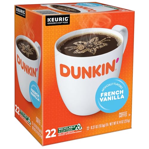 French Vanilla Coffee K-Cup Pods - 22 Count, Light Roast for Single-Serve Brewers