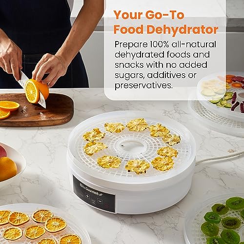 Elite Gourmet Digital Food Dehydrator - 5 Trays, 48-Hour Timer, White