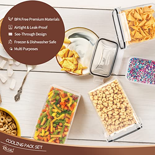 PRAKI Black Airtight Food Storage Containers Set - 24 pcs, BPA Free