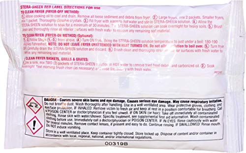 Stera Sheen Fryer Cleaner Red Label Pack of 24 x 6 oz. Easy Use Food Grade Powder