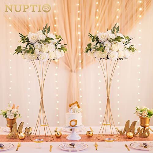 Large Artificial Flower Centerpieces for Tables - 17.7 Inch Diameter White Rose Ball Arrangement - 2 Pcs, Wedding & Party Decor (Variation: 17.7" Diam - 2 PCS / White)