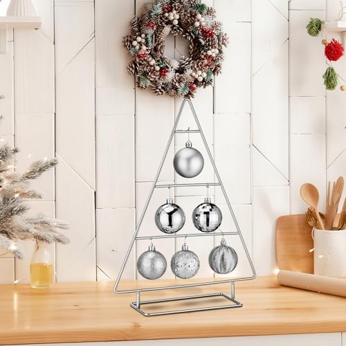 Cinnvoice 16 Inch Silver Metal Christmas Tree Ornament Stand Holder