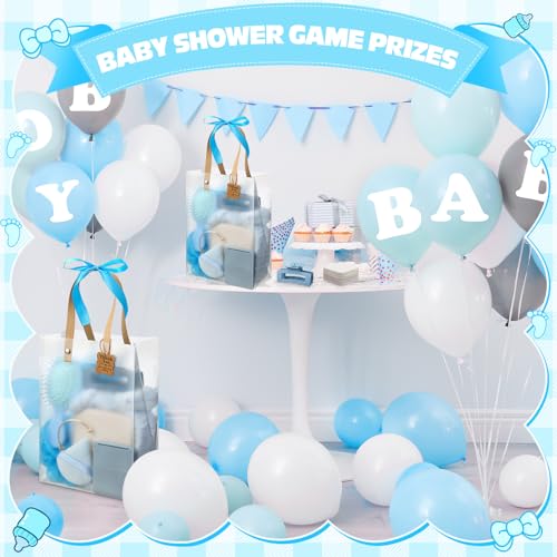 Baby Shower Prizes Set for Game Winners Blue - 74 Pieces Baby Shower Favors Gifts with Hairbrush Jewelry Box & Gift Bag - Vari Variation Blue