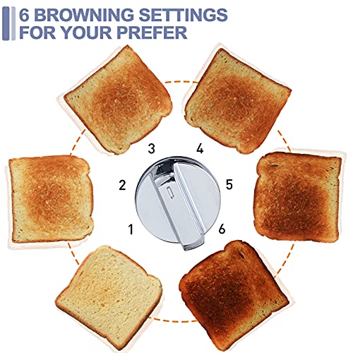 Silver Stainless Steel 4-Slice Toaster with Digital Display, Dual Control