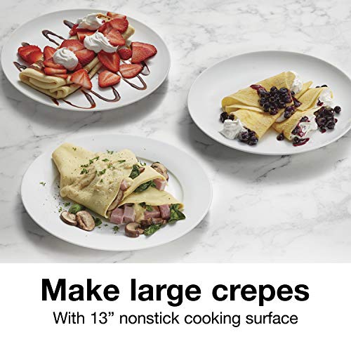 Electric Crepe Maker 13-Inch Nonstick Griddle with Temperature Control and Accessories