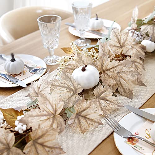 Oriental Cherry 2 Pack 6ft Fall Maple Leaf Garland with Pumpkins & Berries