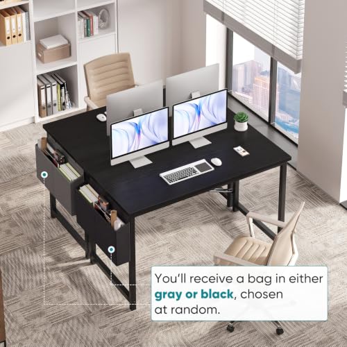 OLIXIS 47 Inch Gaming & Computer Desk with Black Table Top and Legs, Small Space Home Office