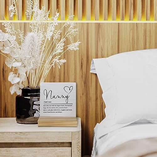 Nanny Gifts,Nanny Gifts from Grandchildren,Gifts for Nanny,Nanny Grandma Birthday Mother's Day Gifts,Nanny Definition Decorative Desk Sign for Home Bedroom