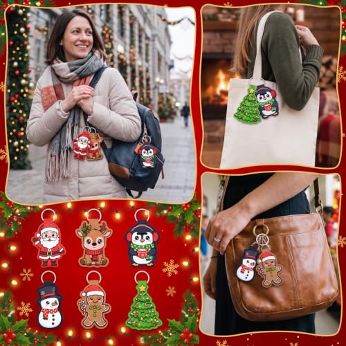 Kenning 24 Pcs Christmas Lip Balm Holder Keychains — Cute Variation Party Favors