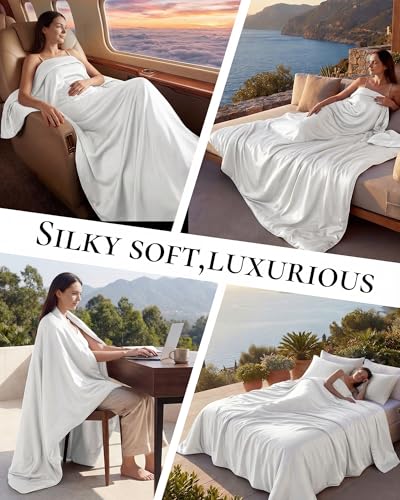 Gofuch White King Cooling Comforter 106x90in - Breathable Summer Sleep Blanket