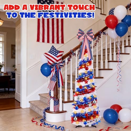 Vicenpal 16-Piece 250th Anniversary Christmas Lighted Pop-Up Tree Decorations