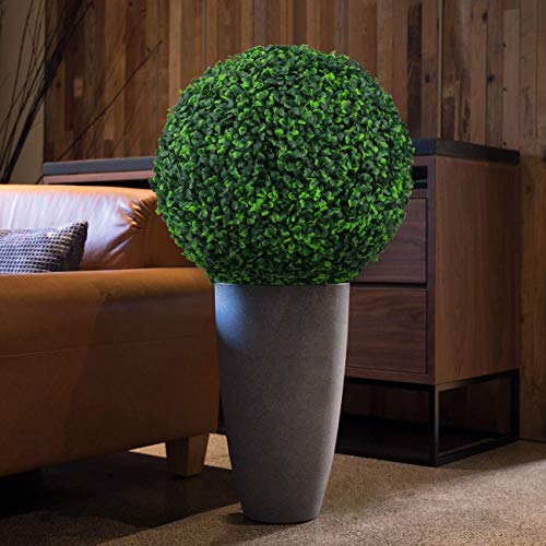 Sunnyglade 15.7 Inch Artificial Boxwood Topiary Ball 4-Layer Outdoor Decor, 2 Pack