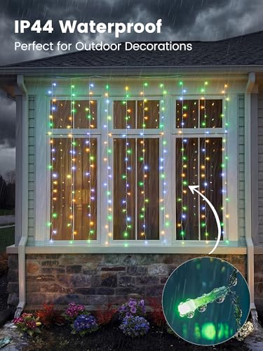 Curtain Lights Color Changing, 200 LED Fairy with App