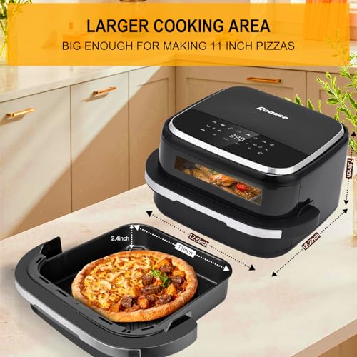 Roaaee 11-in-1 Air Fryer Oven 4.5QT with Pizza & Grill Capacity, Digital Display