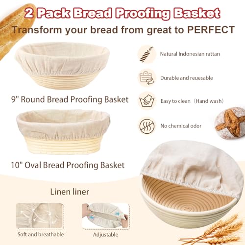 Sourdough Starter Kit with Scale, Glass Jar, Bannetons & Baking Tools