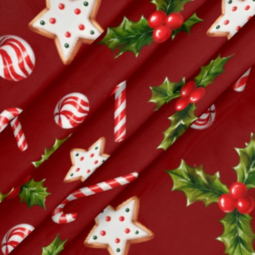 Pardick Christmas Round Fitted Tablecloth with Elastic Edge - 42 Inch, Holiday Decor, Wipeable & Waterproof, Fits 40-44 Inch Tables