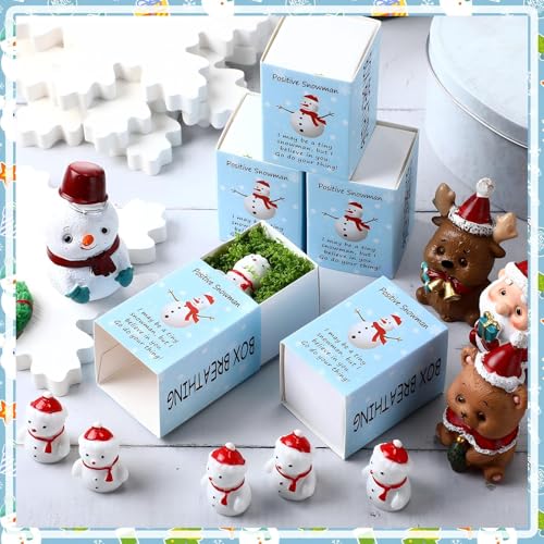 Cinnvoice 50 Sets Snowman Inspirational Gifts with Boxes – Bulk Employee Encouragement
