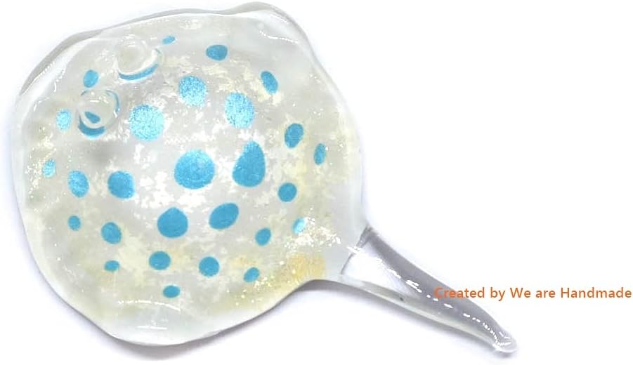 Sky Blue Handmade Mini Stingray Figurine - Blown Glass Ocean Decor & Collectible Gift