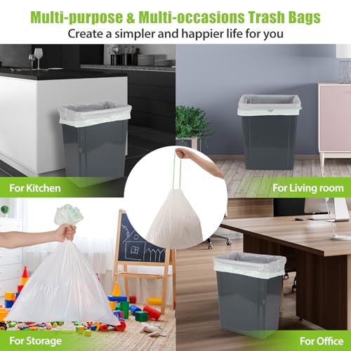 ValueGuard Large Trash Bags 13 Gallon Tall Drawstring 100%