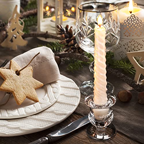 Clear Glass Candlestick Holders Set of 72 - 2.5 Inch Taper Candle Stands for Weddings & Parties