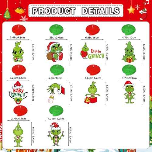 Green Monster Christmas Baby Shower Decorations with Banner Hanging Swirls for Whoville Gender Reveal Party Supplies