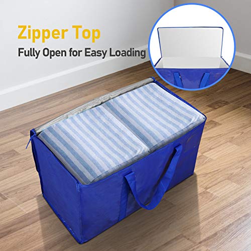 TICONN 16 Pack Extra Large Waterproof Moving Storage Bags with Handles, Blue