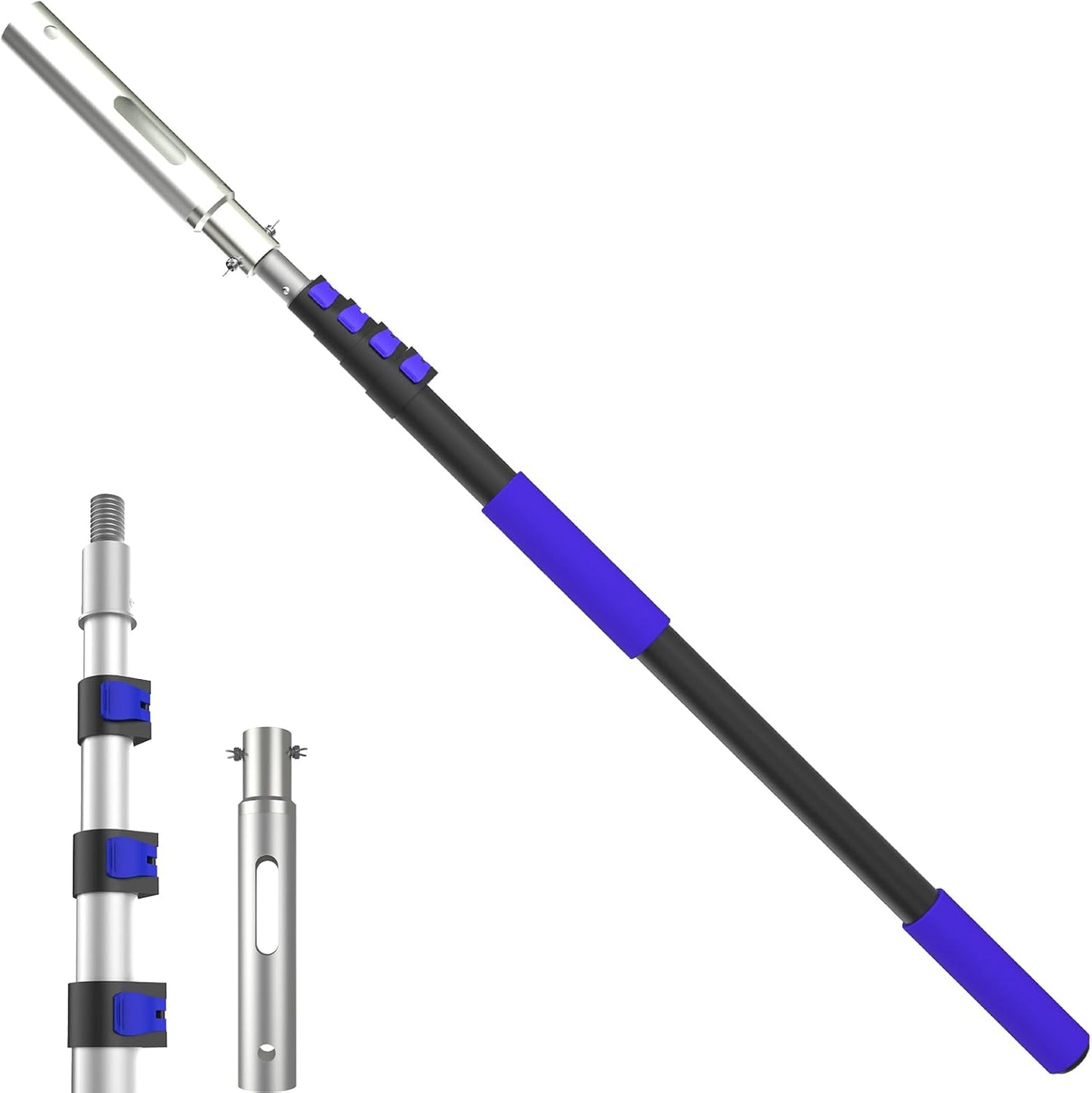 Skiennix 16FT Telescopic Swimming Pool Pole - Heavy Duty Aluminium, Adjustable 4 to 16 Feet