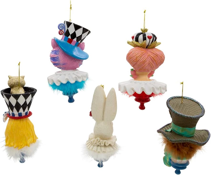 Kurt Adler 6.25-Inch Resin Hollywood Hats Ornament Set - 5 Unique Designs for Festive Decor