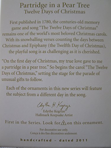 Hallmark 2011 Partridge in a Pear Tree Christmas Ornament - Holiday Decor