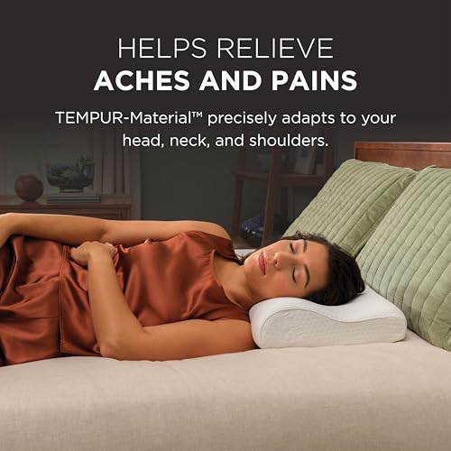 Tempur-Pedic Small Profile Neck Pillow - Extra Firm Support, White, 20x12.5x3.5" Variation 1