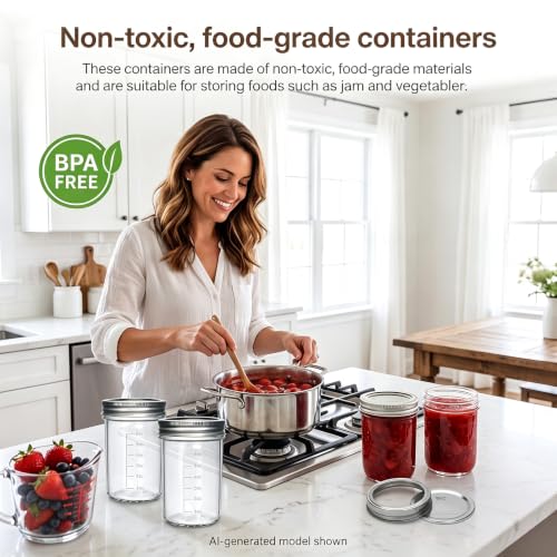 8 oz Mason Jars with Lids - 30 Pack Half Pint Canning Jars, Food Storage