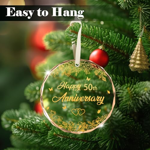 AVQOHE 50th Anniversary Wedding Ornament - 50th Gift for Couple - 50th Variation