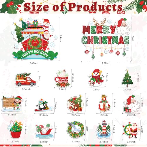Merry Christmas 16 Pcs Cruise Ship Door Magnets Decorations Magnetic - Holiday Cruise Door Decor