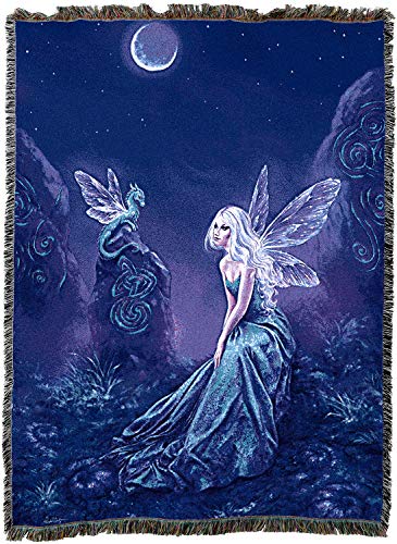 Luminescent Fairy Blanket Throw by Pure Country Weavers — Handmade Cotton Wall Tapestry, Made in USA (72x54)