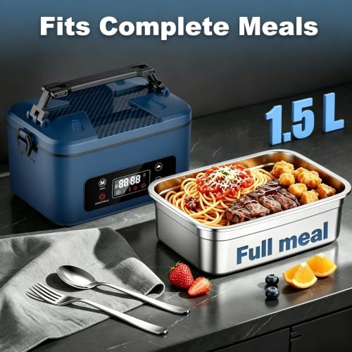 Cordless Electric Heated Lunch Box, 25000mAh Auto Heating Timer